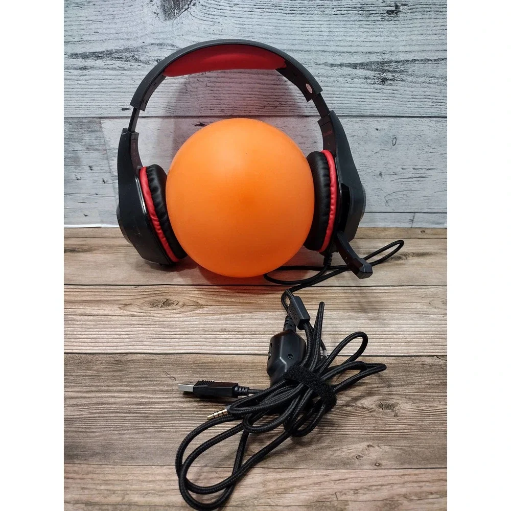 Beexcellent GM-1 LED Stereo Wired Gaming Headset w/ Mic! Red/Black-Retail $39!